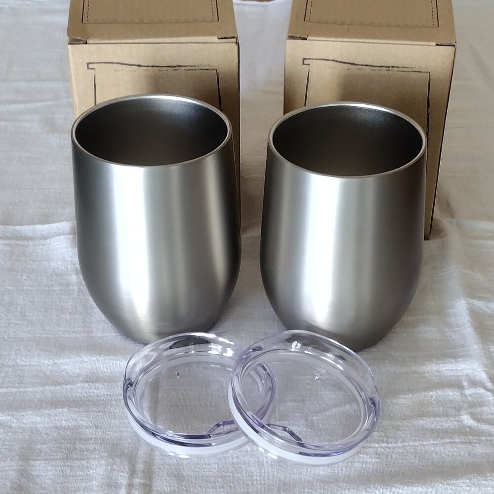 Set Insulated Wine Tumbler Cup With Lid  NEW